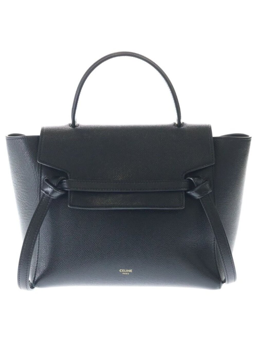 Celine Belt Bag Micro 2-Way Black Leather Gold - Picture 1 of 9
